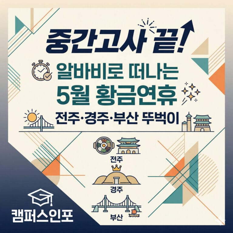 지갑은 가볍게, 추억은 무겁게! 5월 황금연휴 대학생 가성비 여행지 TOP 3 & 교통비 할인 완전 정복