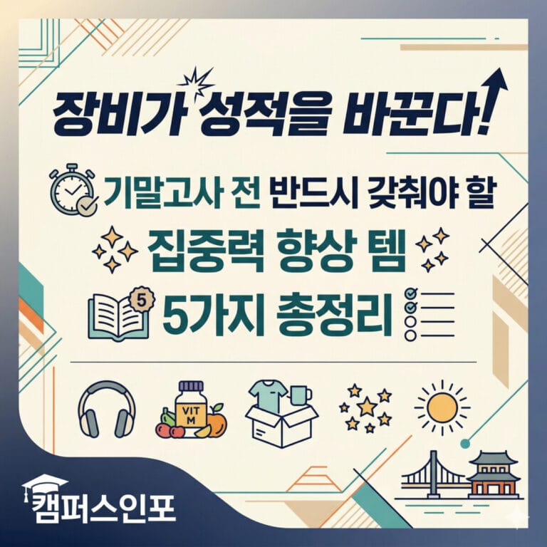기말고사 역전의 시작! 공부 집중력 높이는 갓성비 필수템 TOP 5 & 가성비 세팅 전략
