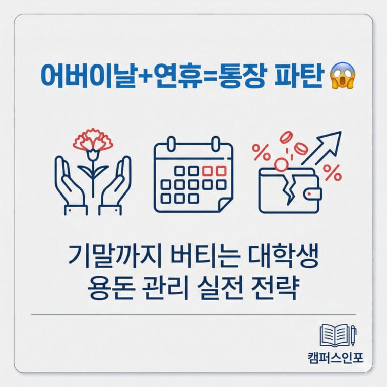 용돈 벌써 바닥났어? 5월 중순 지출 고비 대학생 실전 용돈 관리법 & 절약 테크닉 총정리