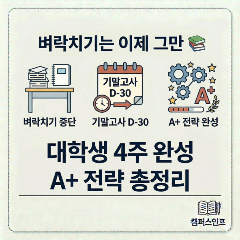 기말고사 D-30 필승 전략! 과목별 우선순위 설정부터 4주 완성 스케줄까지 완벽 로드맵