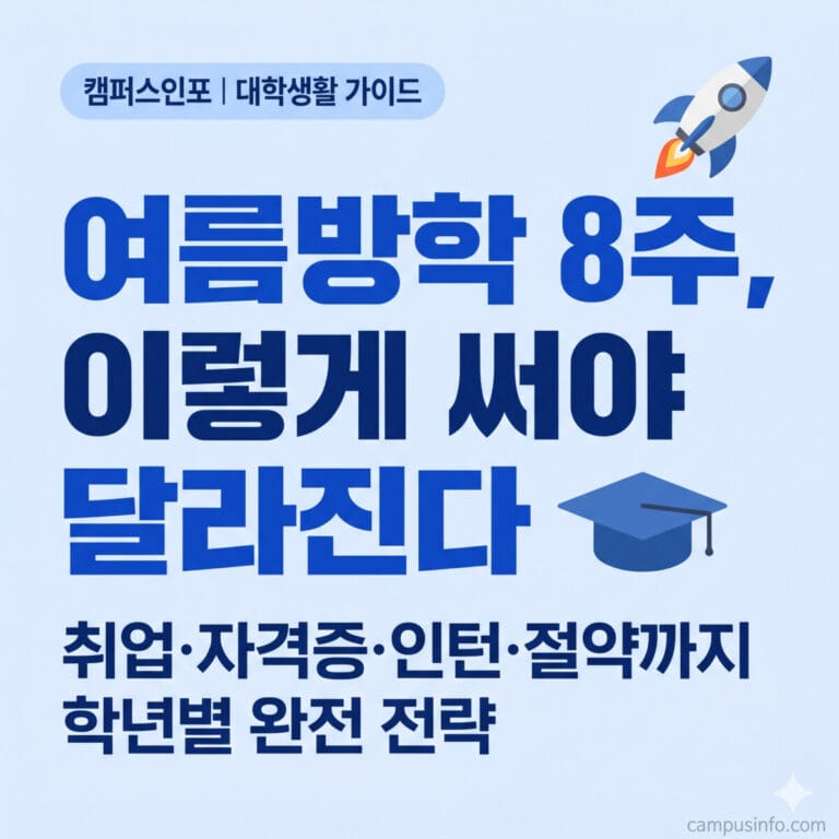 캠퍼스인포 대학생 여름방학 8주 학년별 취업 및 자격증 전략 가이드