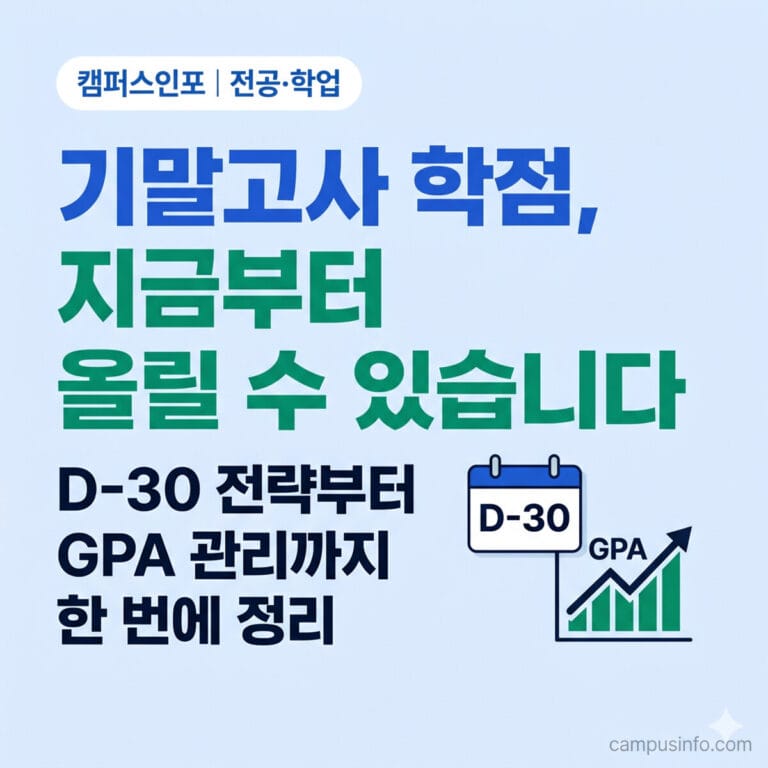 캠퍼스인포 기말고사 학점 및 GPA 관리 D-30 전략 블로그 썸네일