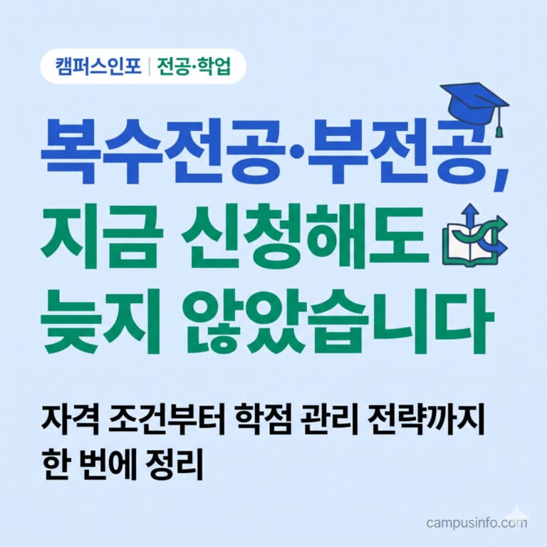 복수전공 부전공 신청 자격 조건 및 학점 관리 전략 캠퍼스인포 정보성 썸네일