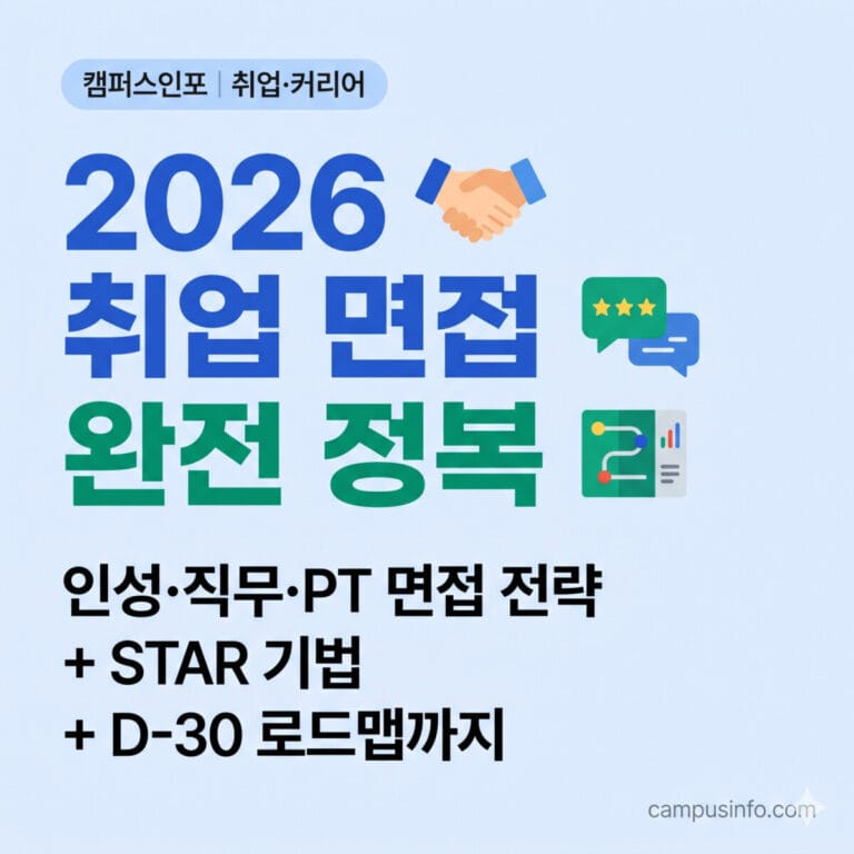 캠퍼스인포의 2026 취업 면접 완전 정복 및 STAR 기법 전략 가이드 썸네일