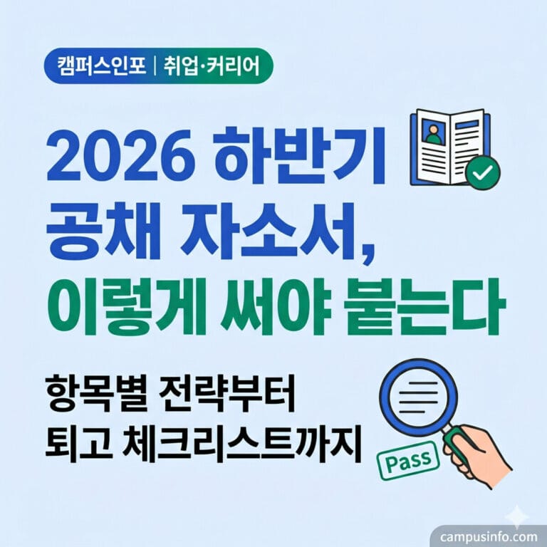 2026 하반기 공채 자소서 작성법 및 퇴고 체크리스트 취업 썸네일
