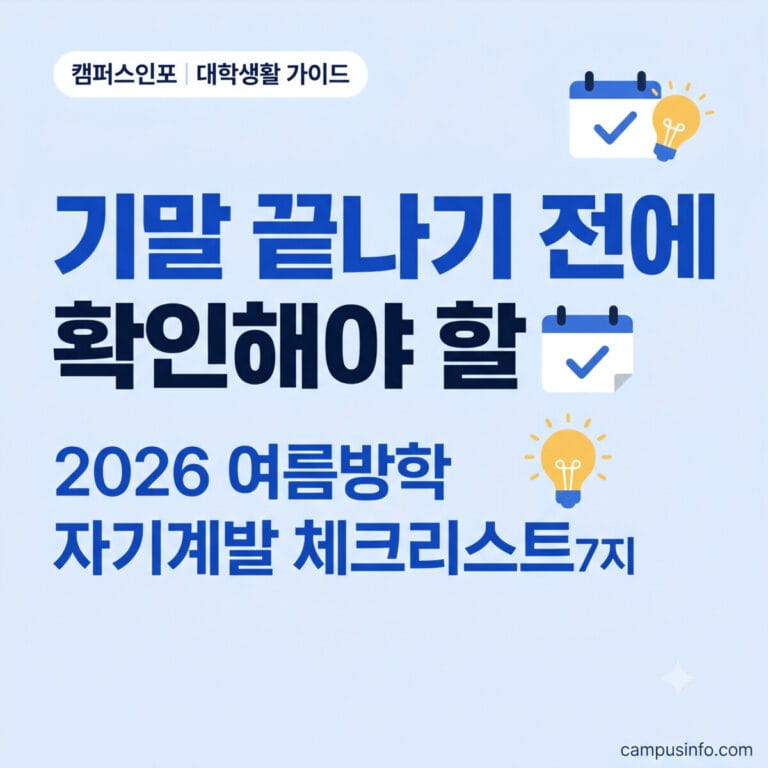 2026년 대학생 여름방학 자기계발 체크리스트 — 어학·인턴·자격증·포트폴리오·루틴 분야별 준비 가이드