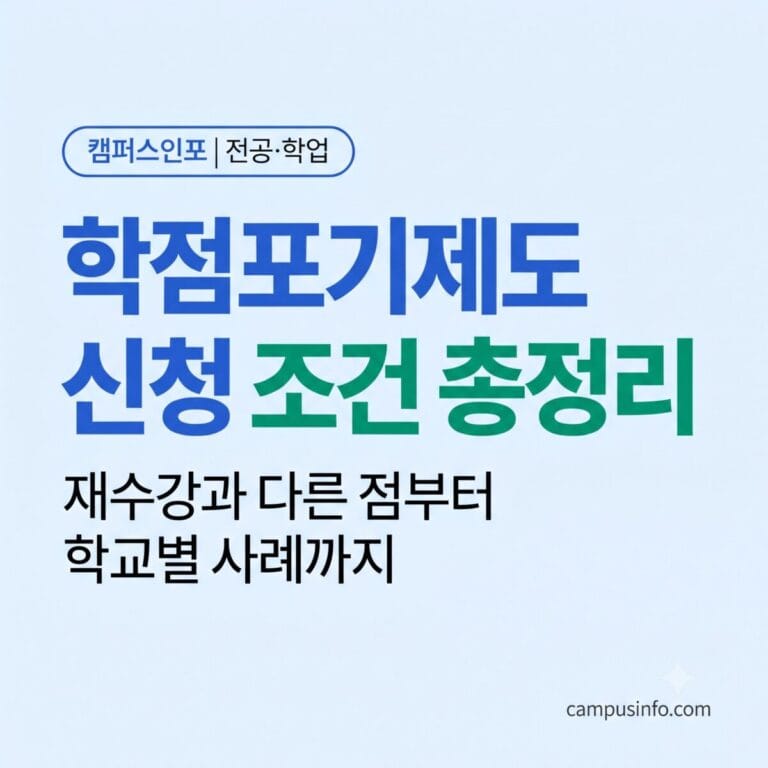 성적표를 확인하며 학점포기제도 신청 조건을 살펴보는 대학생의 모습