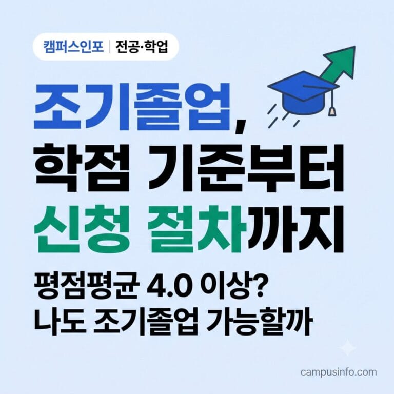 조기졸업을 준비하는 대학생을 위한 학점 기준과 신청 절차 안내 이미지