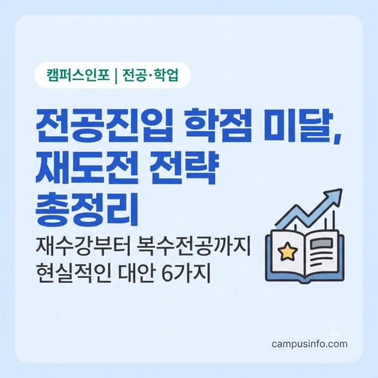 전공진입 학점 기준 미달로 고민하는 대학생을 위한 재도전 전략 안내 이미지