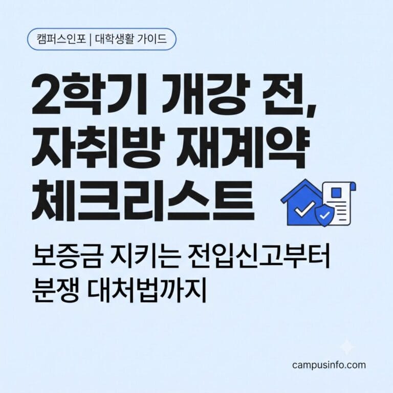 2학기 개강을 앞두고 자취방 재계약과 이사를 준비하는 대학생을 위한 보증금 지키는 체크리스트 이미지