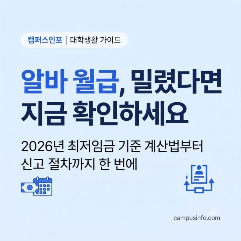 여름방학 아르바이트 임금체불을 겪은 대학생이 신고 절차를 확인하는 모습을 표현한 이미지