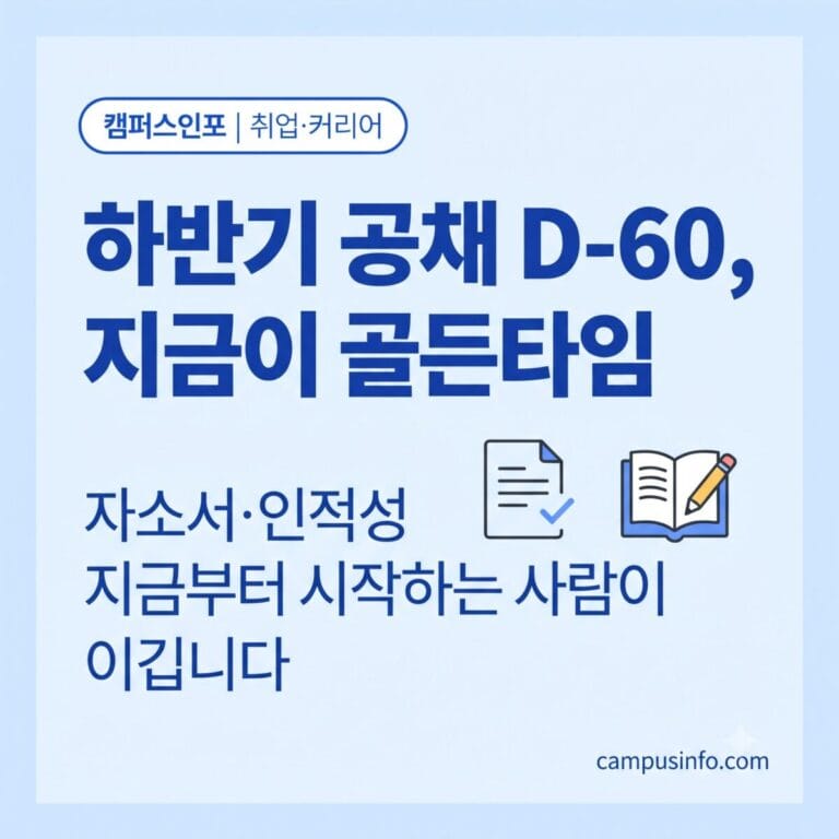 하반기 공채를 준비하는 대학생을 위한 D-60 체크리스트 이미지