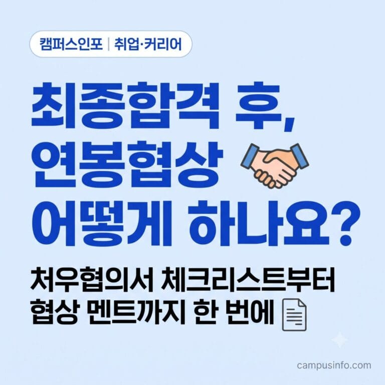 2026 하반기 공채 최종합격자를 위한 연봉협상과 처우협의서 확인 가이드를 보는 취준생