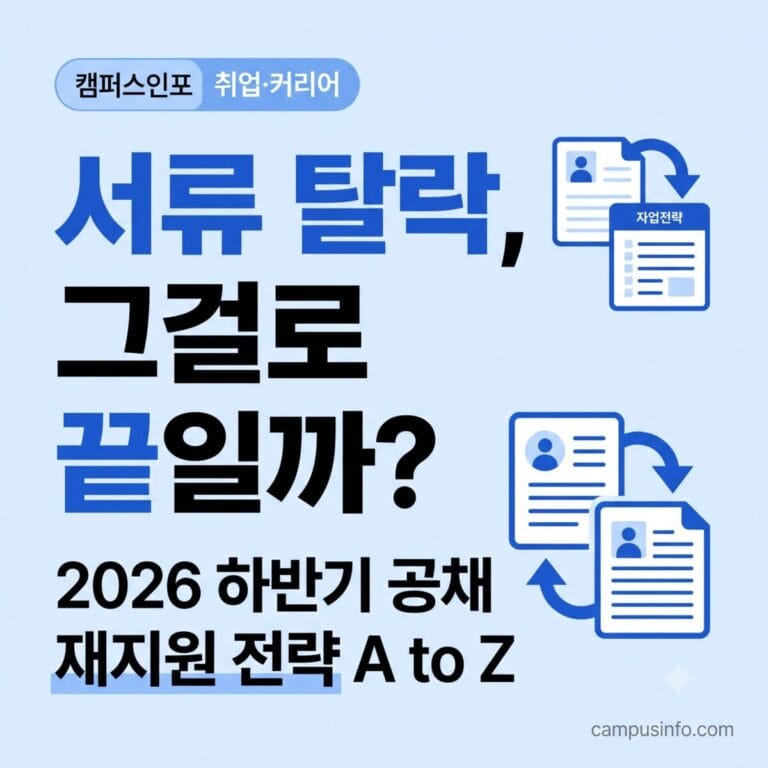 2026년 하반기 공채 서류 탈락 후 재지원을 준비하는 대학생과 취업준비생을 위한 가이드 이미지