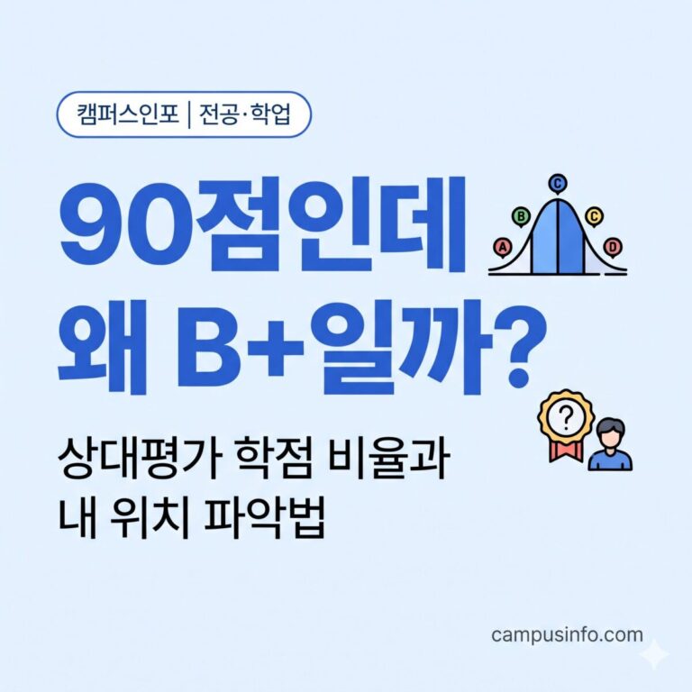 상대평가 과목의 학점 비율 구조와 기말고사 전 내 성적 위치를 파악하는 방법을 정리한 대학생용 가이드 썸네일